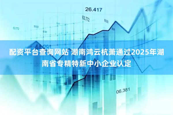 配资平台查询网站 湖南鸿云杭萧通过2025年湖南省专精特新中小企业认定