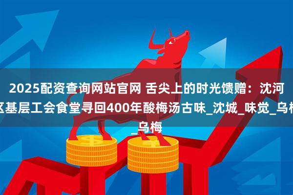 2025配资查询网站官网 舌尖上的时光馈赠：沈河区基层工会食堂寻回400年酸梅汤古味_沈城_味觉_乌梅