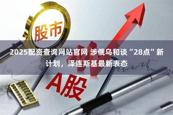 2025配资查询网站官网 涉俄乌和谈“28点”新计划，泽连斯基最新表态